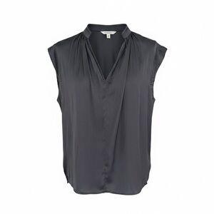 Gemma Dark Gray Sleeveless V-Neck Blouse Size XS
